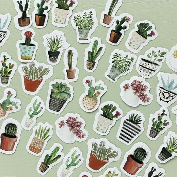 45pcs Green Potted Plant Stickers Sealing Diary Label Sticker DIY Scrapbooking 45pcs Green Potted Plant Stickers Sealing Diary Label Sticker DIY Scrapbooking